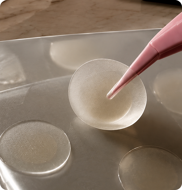 Macro close-up of the hydrocolloid patch texture